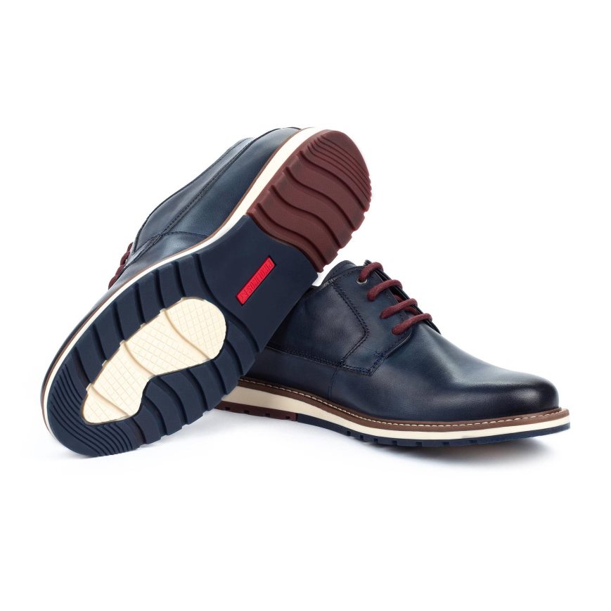 Men's Pikolinos BERNA Lace Up Shoes Blue | NZ B0Q5812